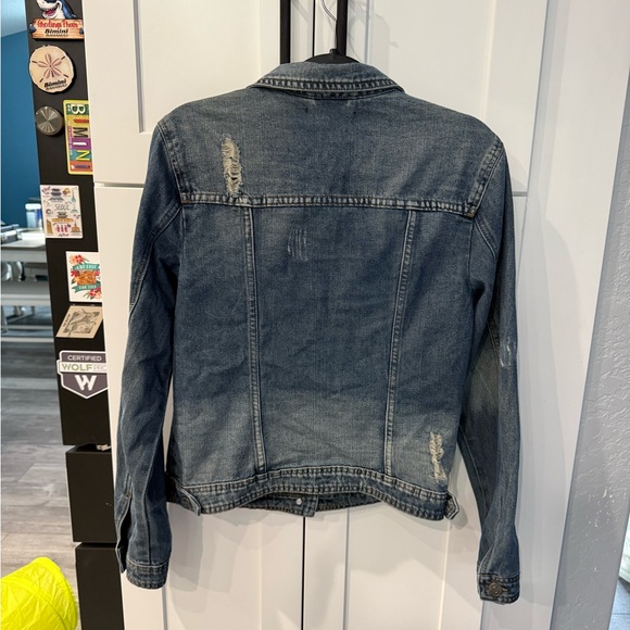 Shyanne Women's Leland Medium Wash Cropped Stretch Denim Jacket - Medium - Picture 6 of 9